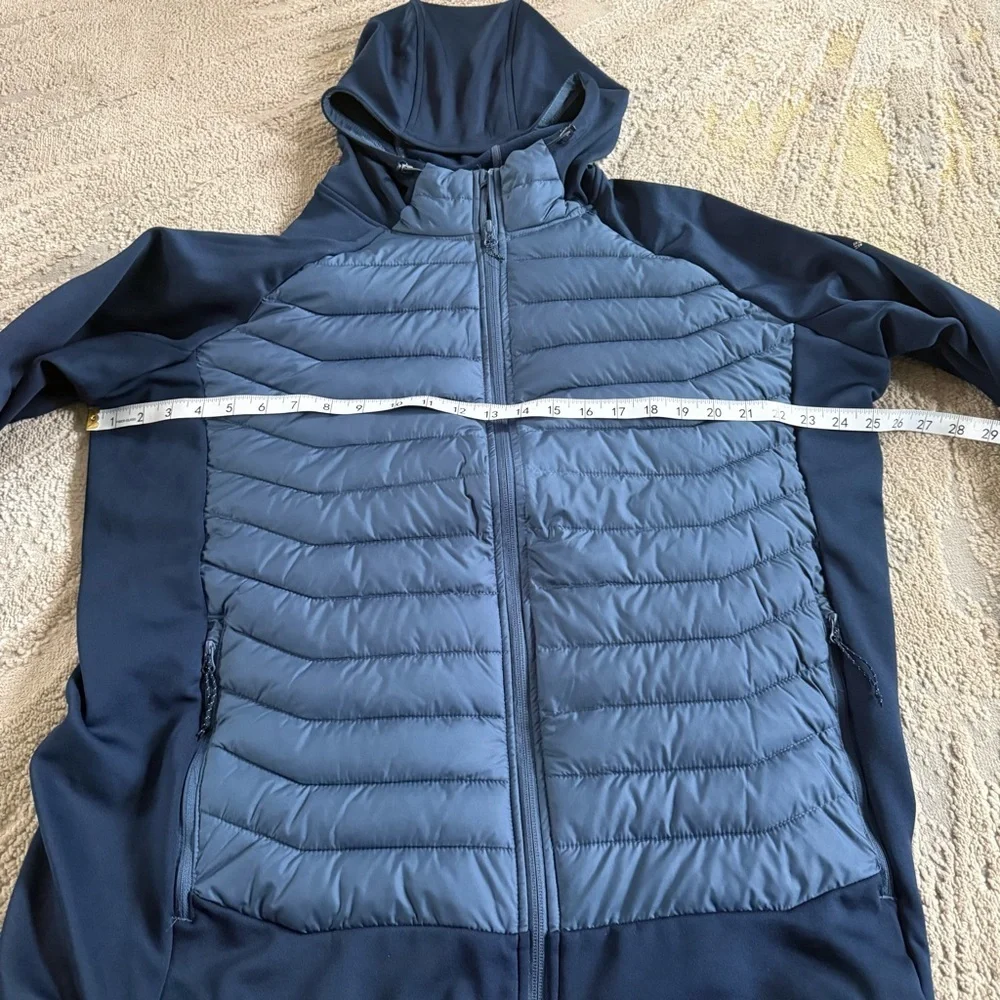 Columbia coat White Out Omni Heat 2 Tone Blue Hybrid  Hooded Jacket XL